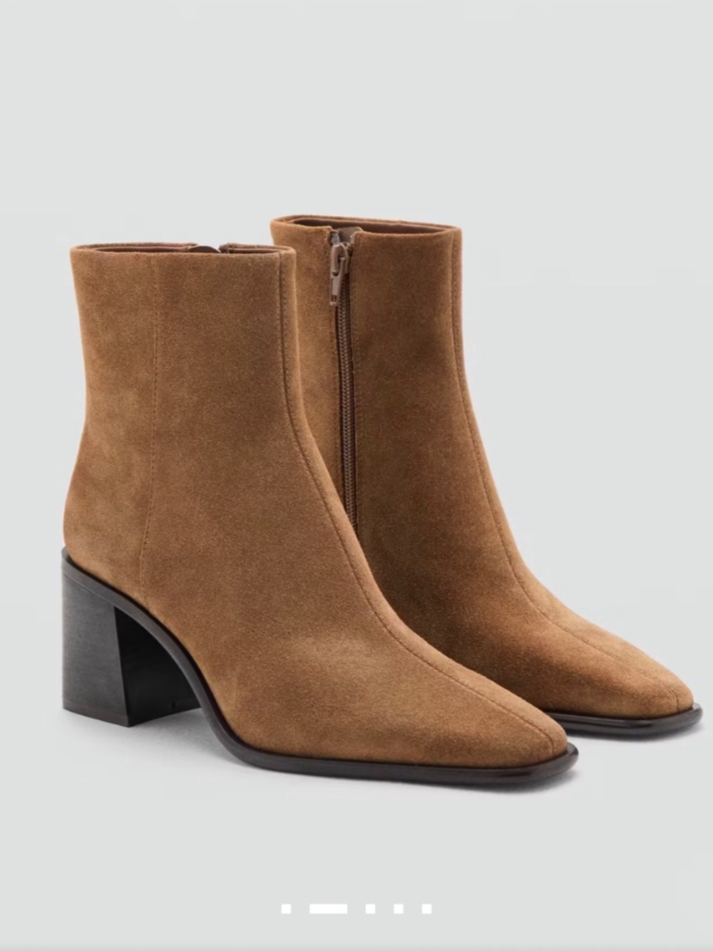 Mango Suede Block Heel Boots